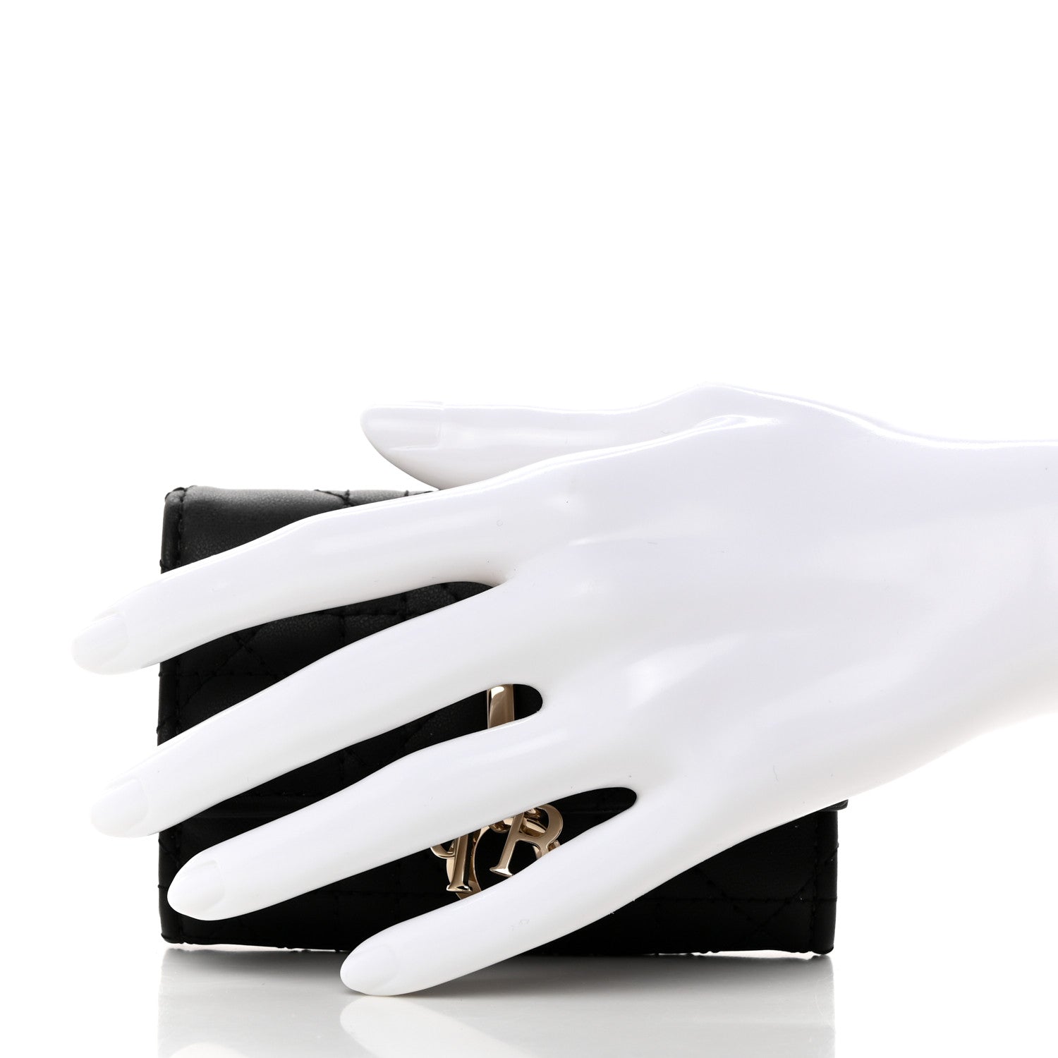 Christian Dior Lambskin Cannage My Dior Glycine Wallet Black 2 of 9