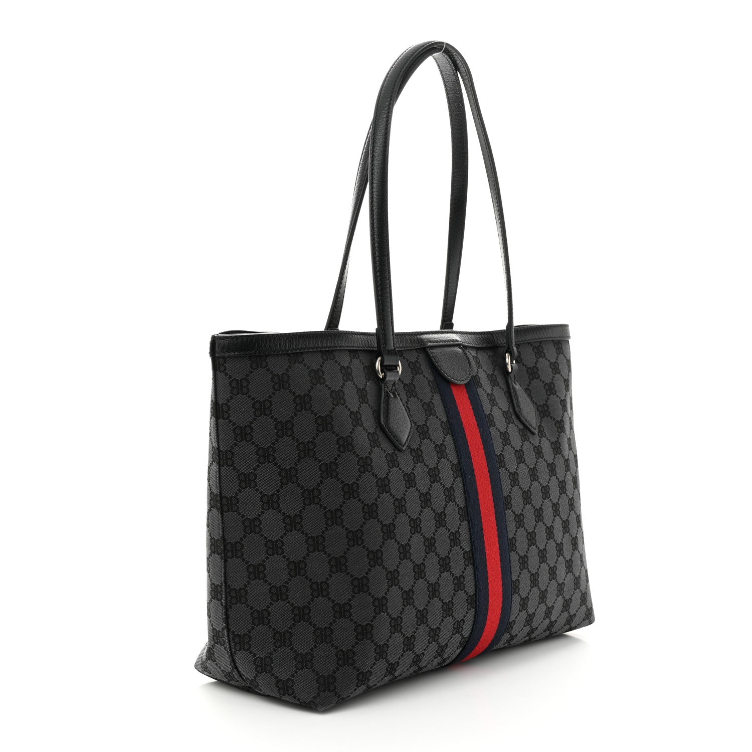 Gucci X BALENCIAGA BB Monogram Web Graffiti Medium Ophidia Shopping Tote Beige New Acero 3 of 10