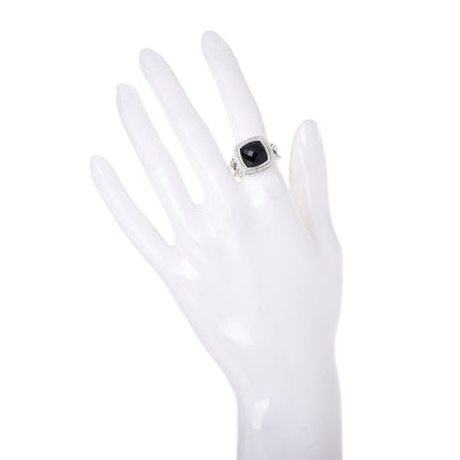David Yurman Sterling Silver Diamond Black Onyx 11mm Albion Ring 54 7 2 of 5