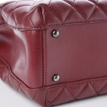 Chanel Caviar Quilted City Shopping Tote Dark Red 10 of 13