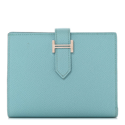 Hermes Epsom Bearn Compact Wallet Bleu Atoll 1 of 10