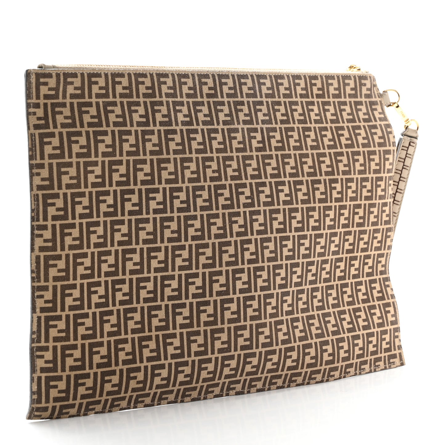 Suede Vitello Grace Micro FF Large Flat Pouch Nude Spring Maya