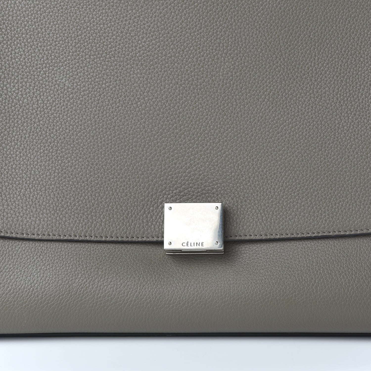 Celine Drummed Calfskin Suede Medium Trapeze Souris 10 of 10