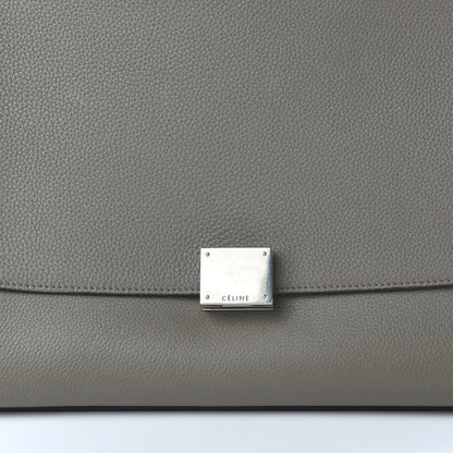 Celine Drummed Calfskin Suede Medium Trapeze Souris 10 of 10