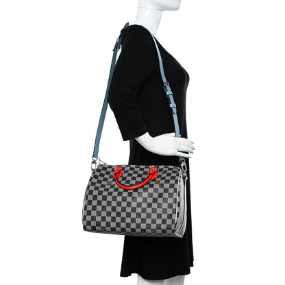Louis Vuitton Damier Speedy Bandouliere 30 Black White 2 of 10