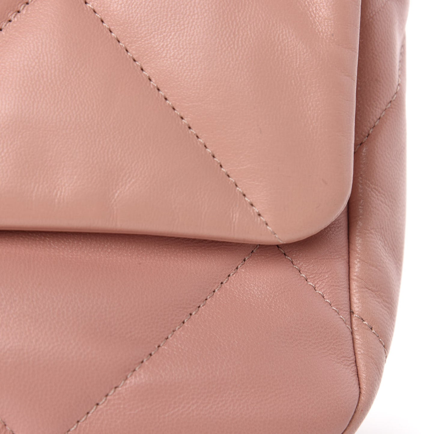 Goatskin Quilted Medium 19 Flap Light Pink