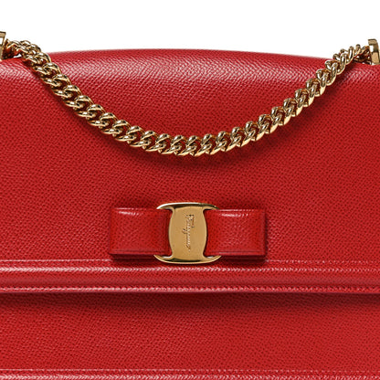Salvatore Ferragamo Printed Calfskin Ginny Shoulder Bag Red 7 of 9
