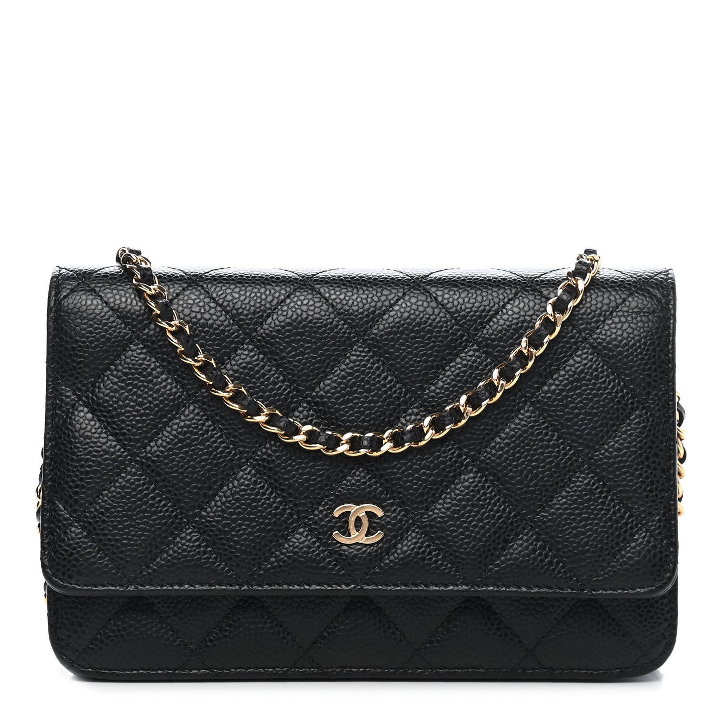 Caviar Quilted Wallet On Chain WOC Black