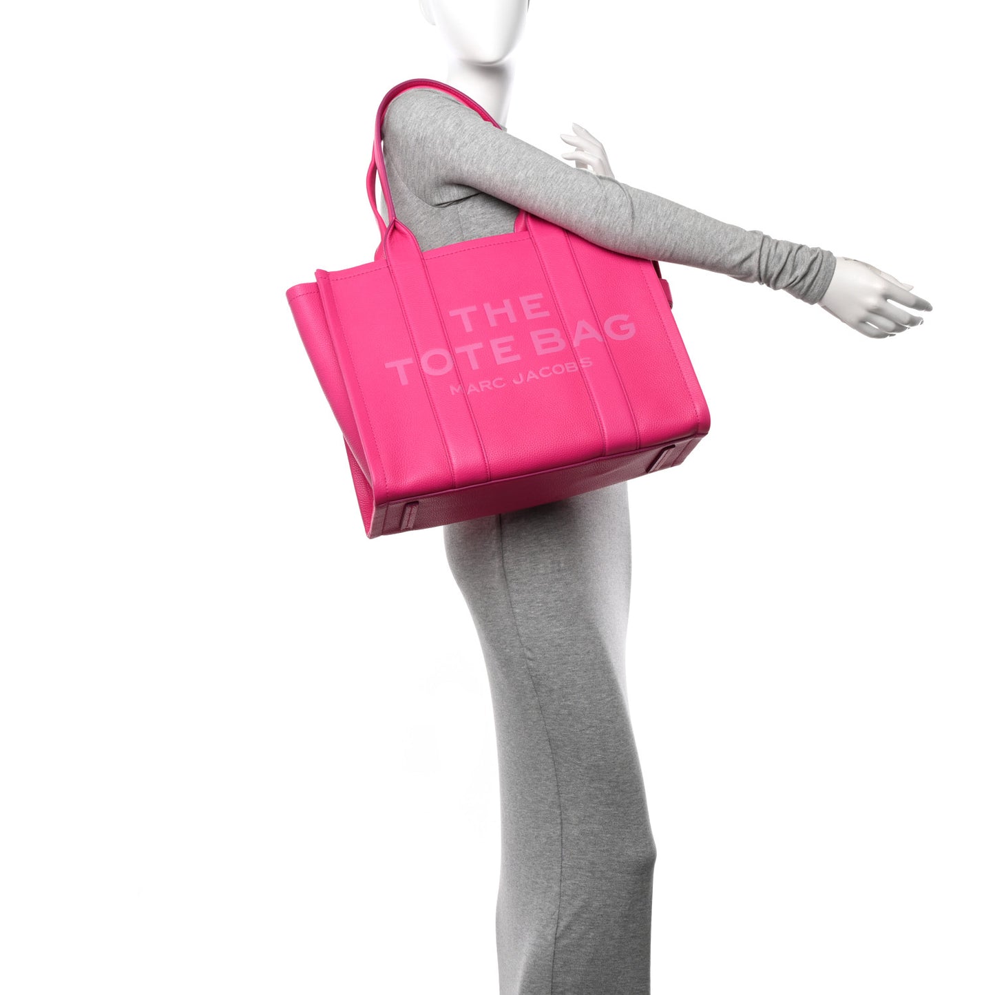 Grained Calfskin Large The Tote Bag Hot Pink