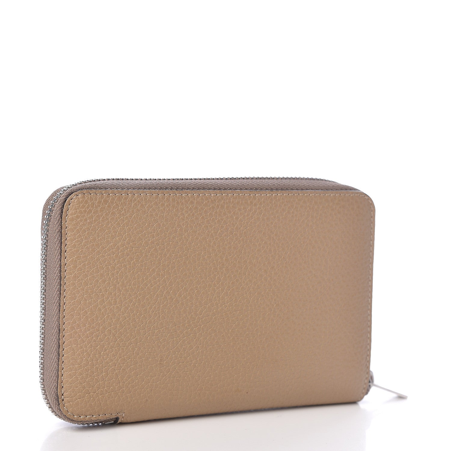 Celine Drummed Calfskin Medium Zip Around Multifunction Wallet Dune 3 of 7