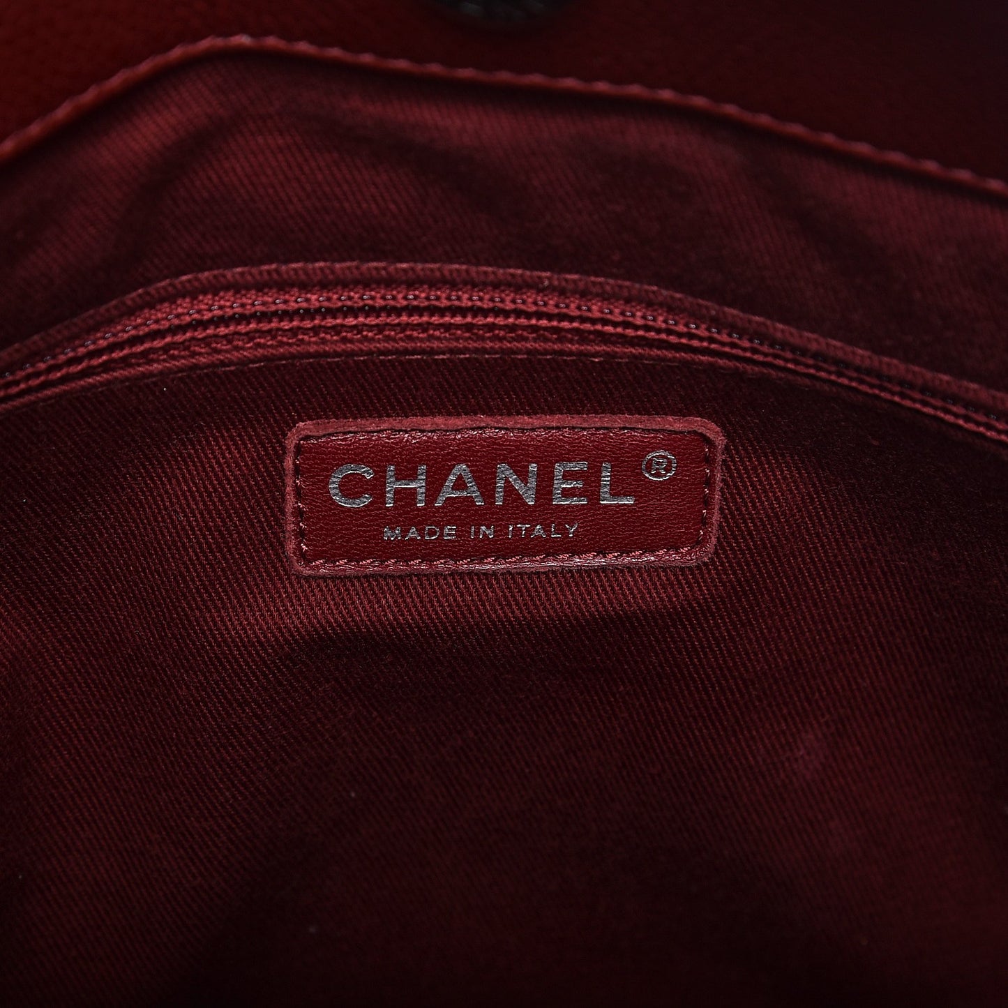 Caviar Quilted Timeless CC Soft Tote Dark Red