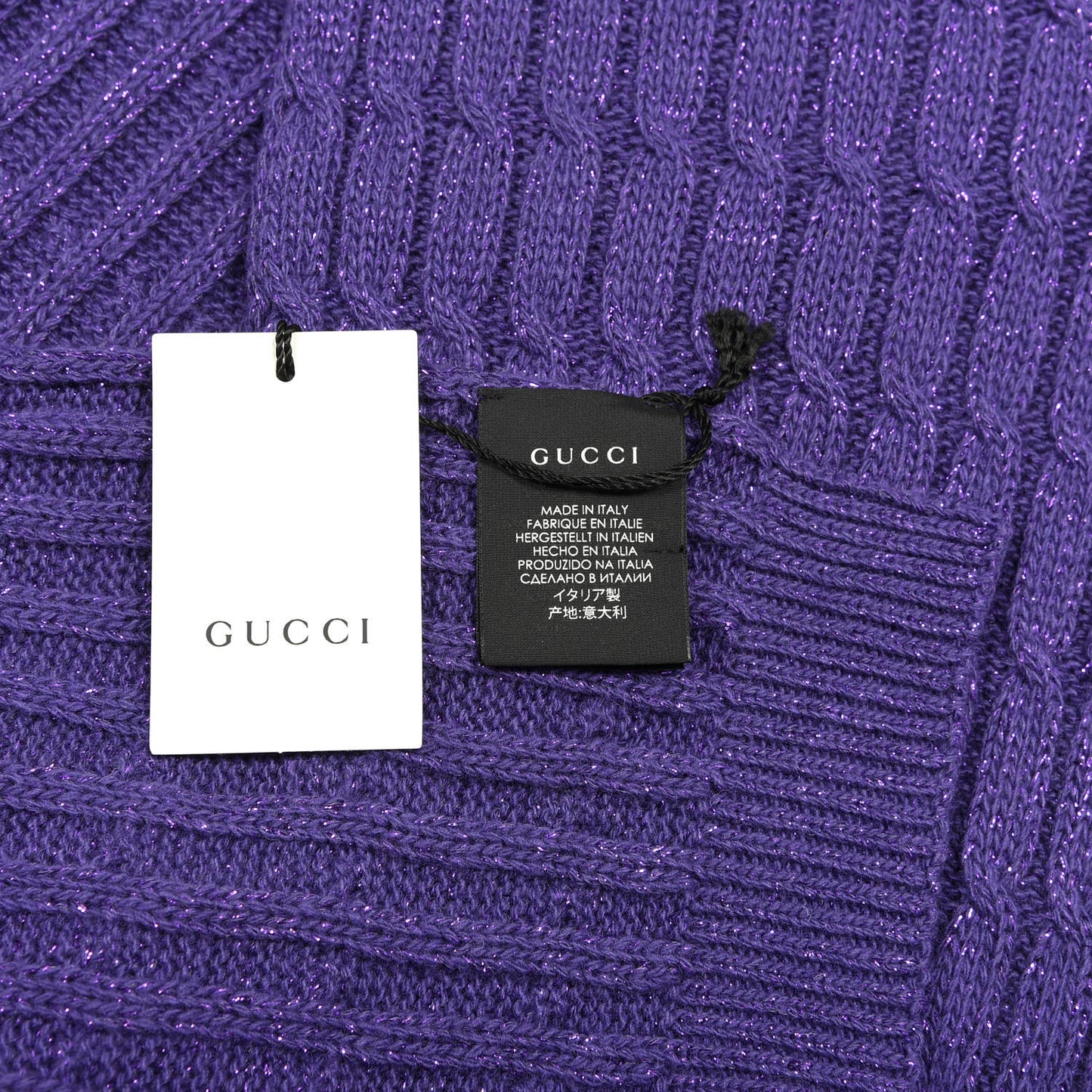 Wool Knit Shine Reg Scarf Parma Violet Dark Purple