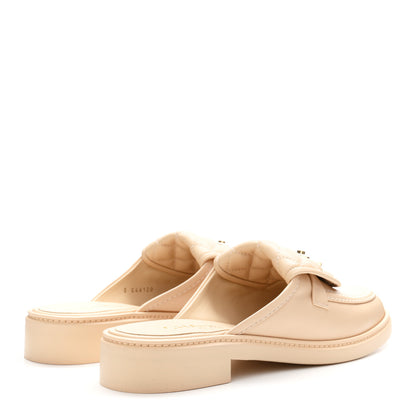 Chanel Lambskin Quilted CC Turnlock Mules 39 Light Beige 5 of 9