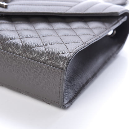 Saint Laurent Grain De Poudre Textured Mixed Matelasse Medium Triquilt Monogram Satchel Earth 8 of 9