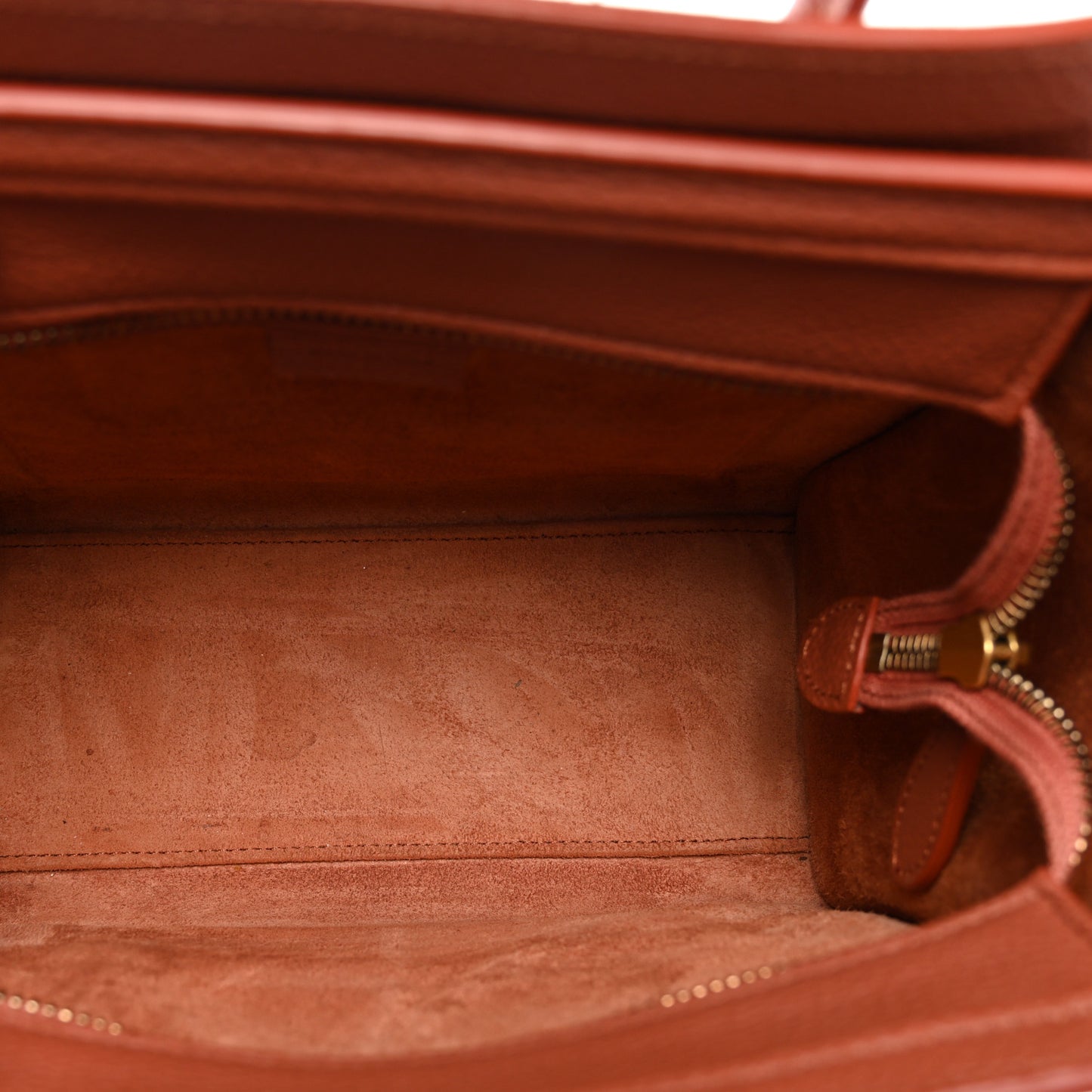Drummed Calfskin Nano Luggage Lychee