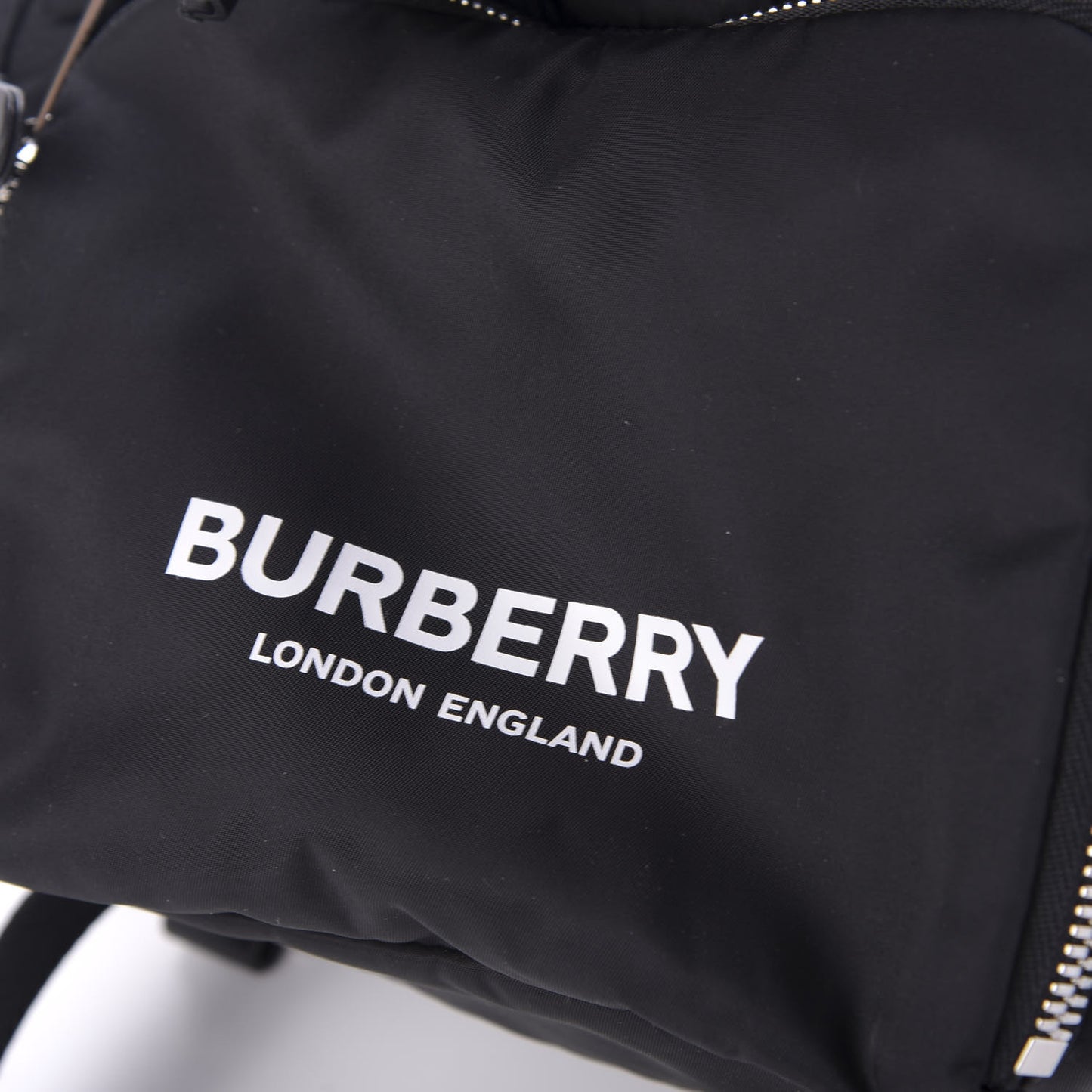 Nylon Logo Print Medium Rucksack Backpack Black