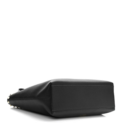 Valentino Garavani Grained Calfskin Small Rockstud Shoulder Tote Black 4 of 10