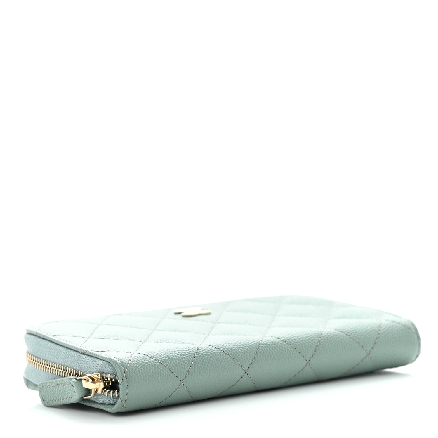 Chanel Caviar Quilted Medium Zip Around Wallet Dark Green 4 of 12