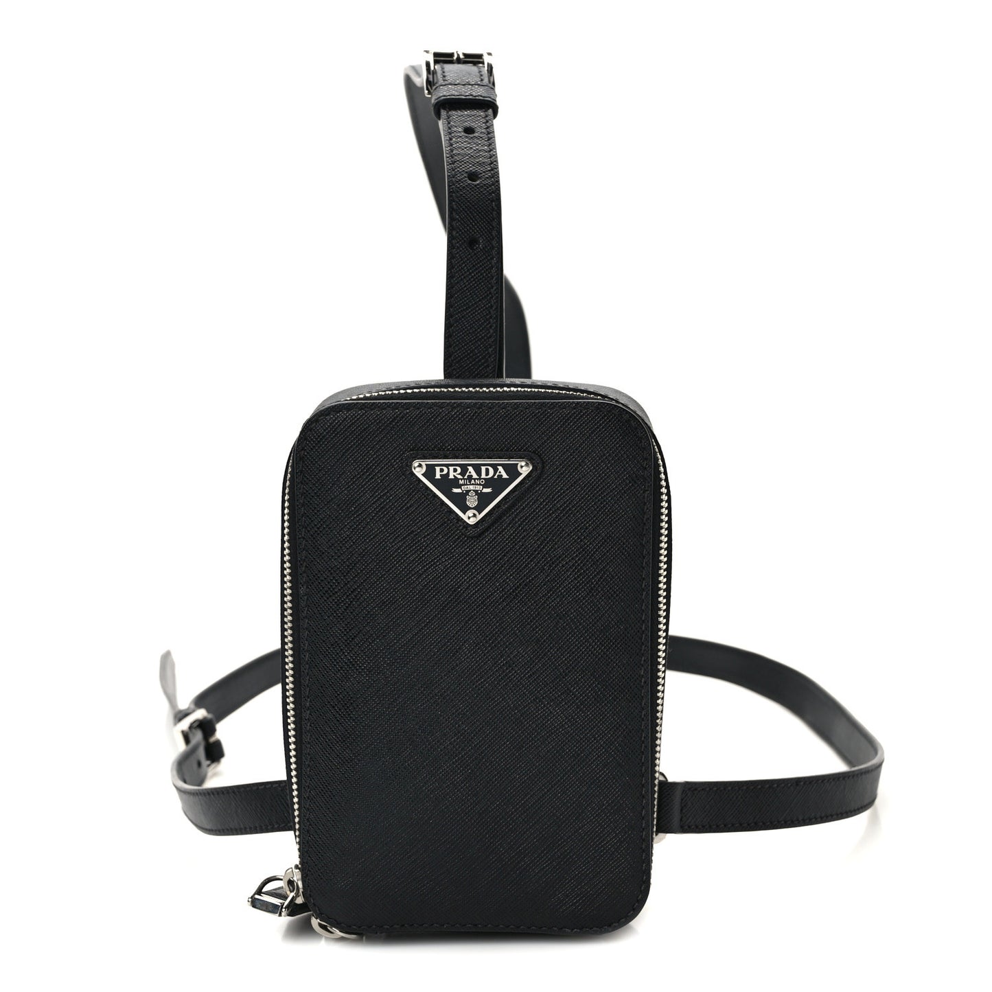 Saffiano Harness Crossbody Travel Pouch Black