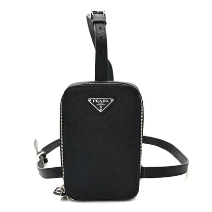 Prada Saffiano Harness Crossbody Travel Pouch Black 1 of 10