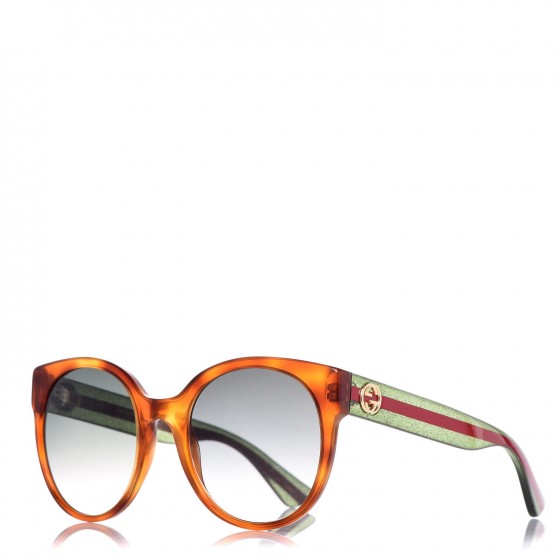 Round Eye GG Web Glitter GG0035S Sunglasses Tortoise