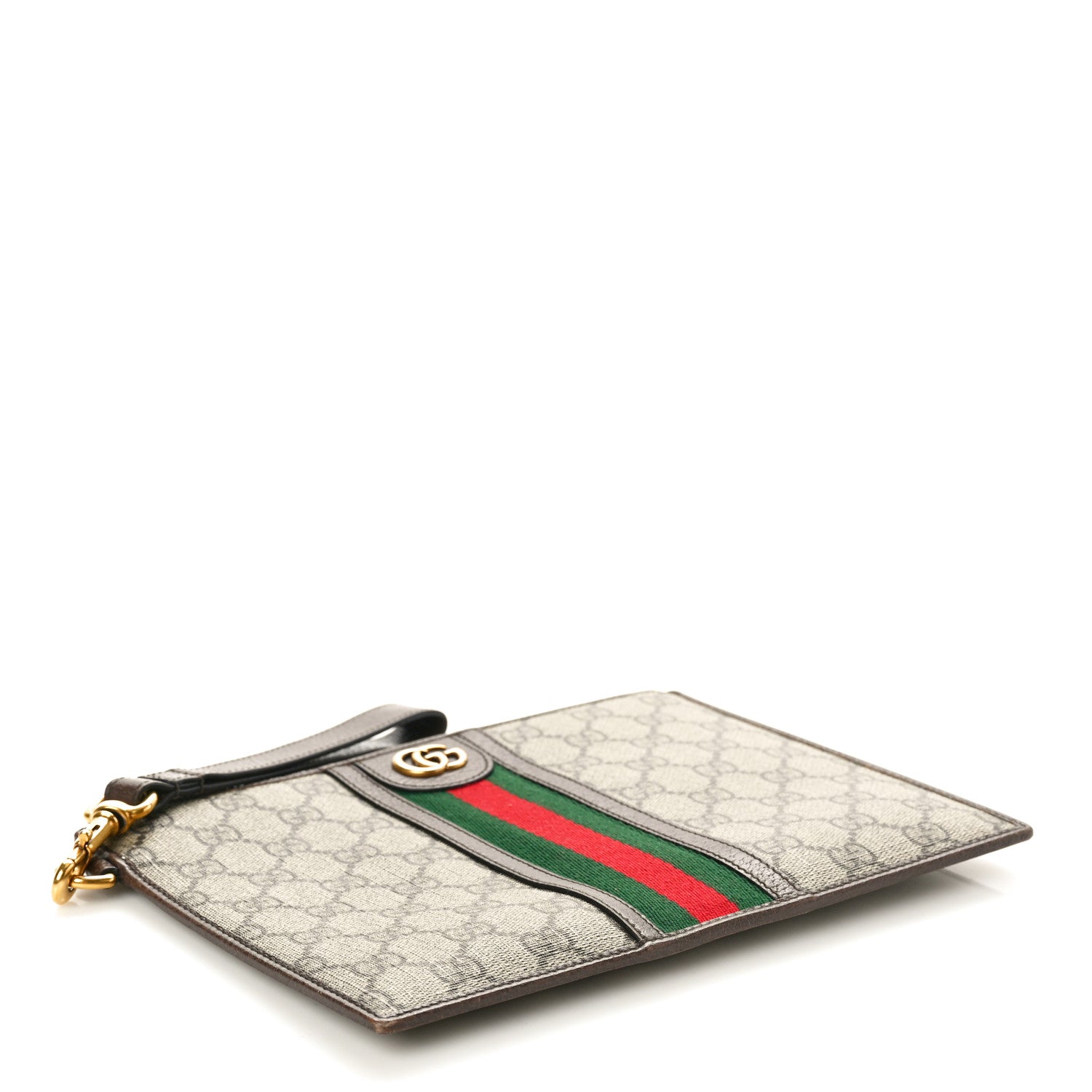 Gucci GG Supreme Monogram Web Ophidia Wristlet Pouch Brown 4 of 8