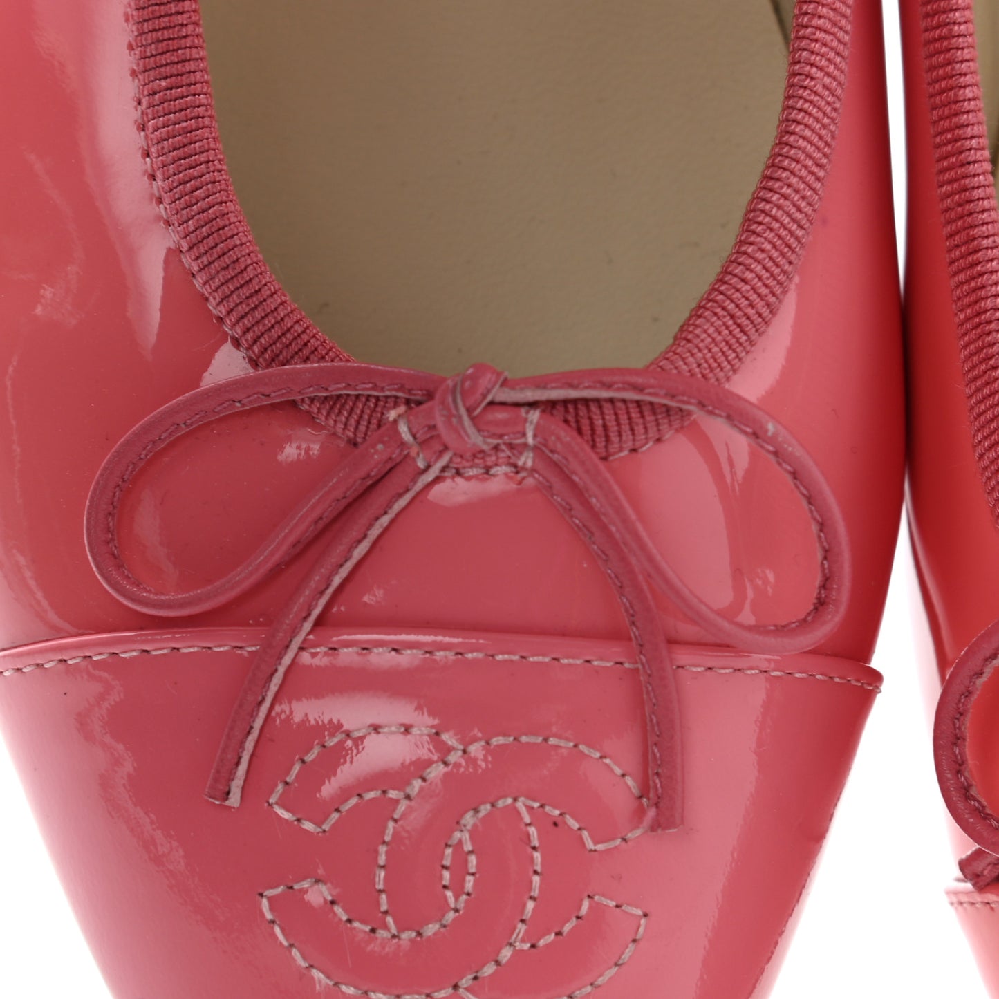 Patent CC Cap Toe Ballerina Flats 37 Light Pink