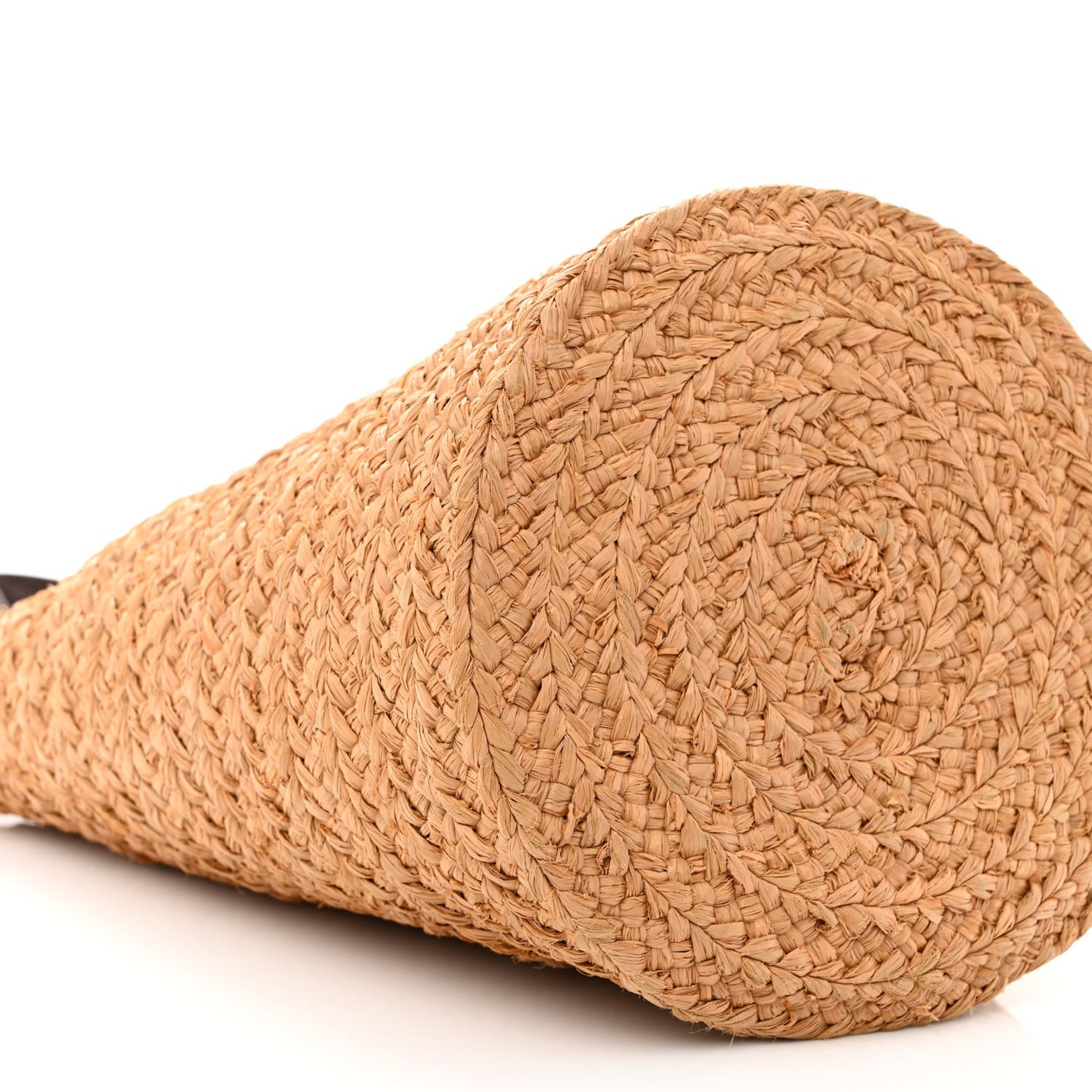 Raffia Calfskin Small Panier Tote Naturale Nut