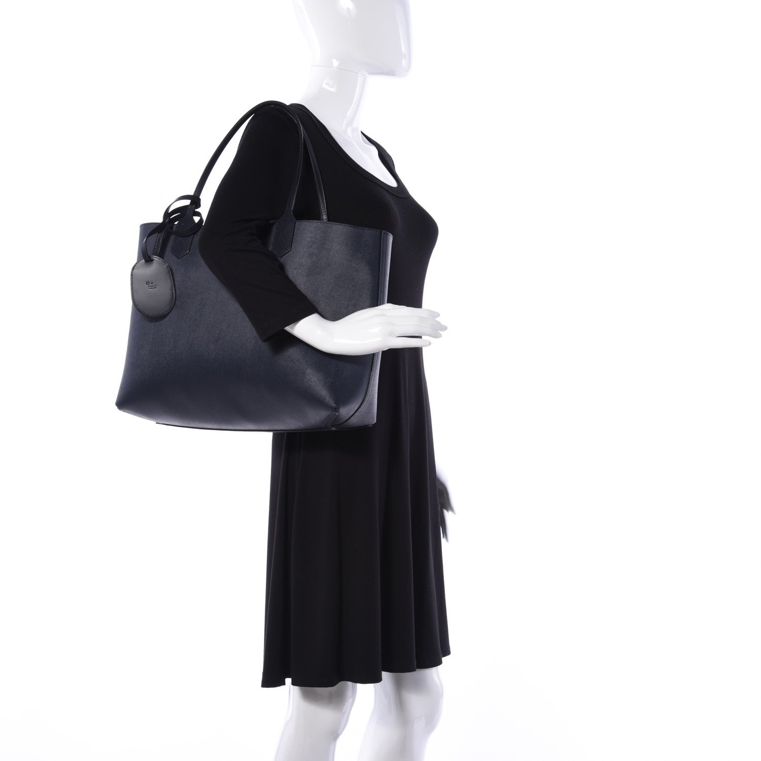 Gucci GG Supreme Monogram Blooms Medium Reversible Tote Beige Blue Navy 2 of 17