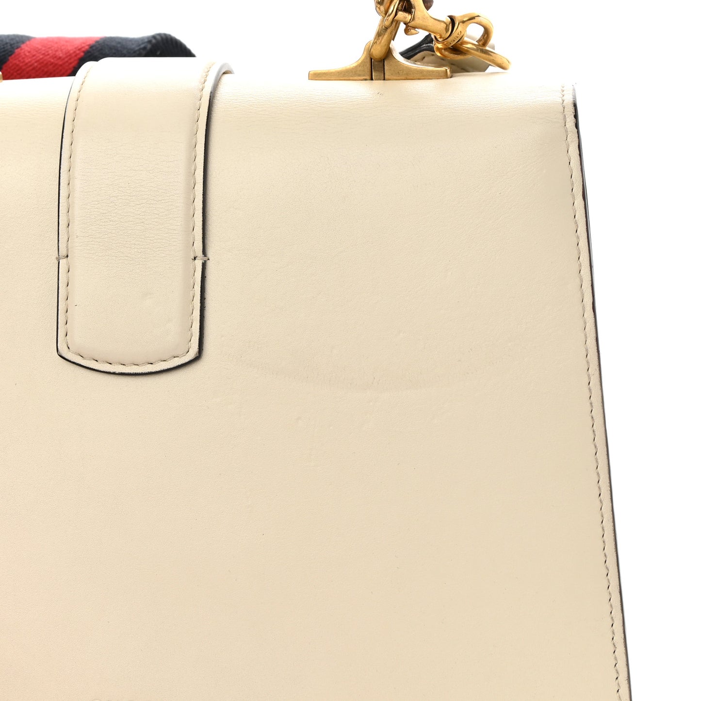 Calfskin Bamboo Web Medium Dionysus Top Handle Bag White Blue Hibiscus Red