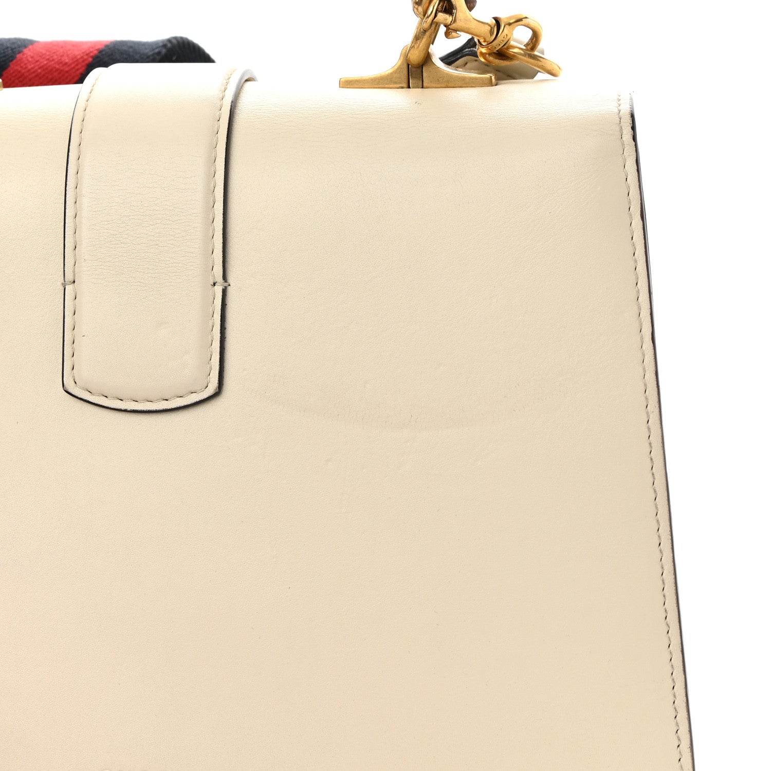 Gucci Calfskin Bamboo Web Medium Dionysus Top Handle Bag White Blue Hibiscus Red 17 of 19