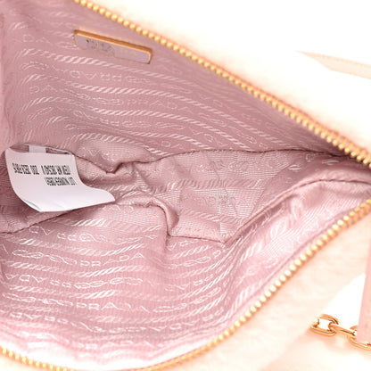 Prada Montone Shearling Mini Triangle Bag Orchidea 5 of 8