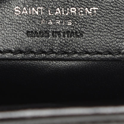 Saint Laurent Crinkled Calfskin Matelasse Monogram Baby Niki Chain Satchel Black 6 of 9