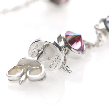 Gucci Sterling Silver Zirconia Bling For Love Heart Drop Earrings 4 of 5