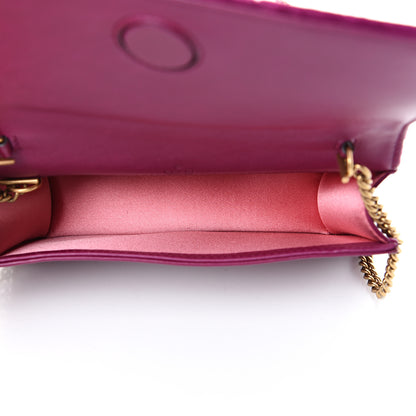 Gucci Velvet Matelasse GG Marmont Mini Bag Fuchsia Violet Cyclamen 4 of 12