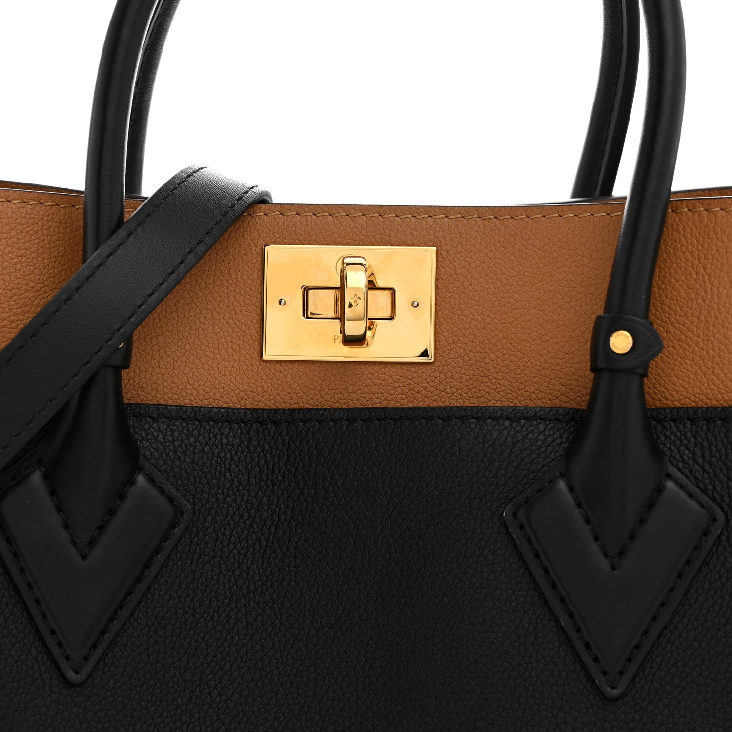 Louis Vuitton Calfskin Monogram On My Side MM Black 6 of 10