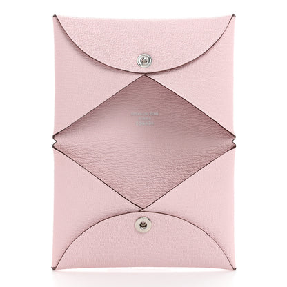 Hermes Chevre Mysore Calvi Card Case Rose Darling 5 of 8