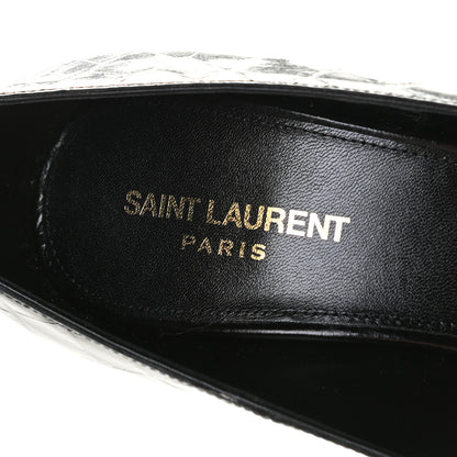 Saint Laurent Calfskin Crocodile Embossed Opyum 110 Pumps 40 Black 11 of 13