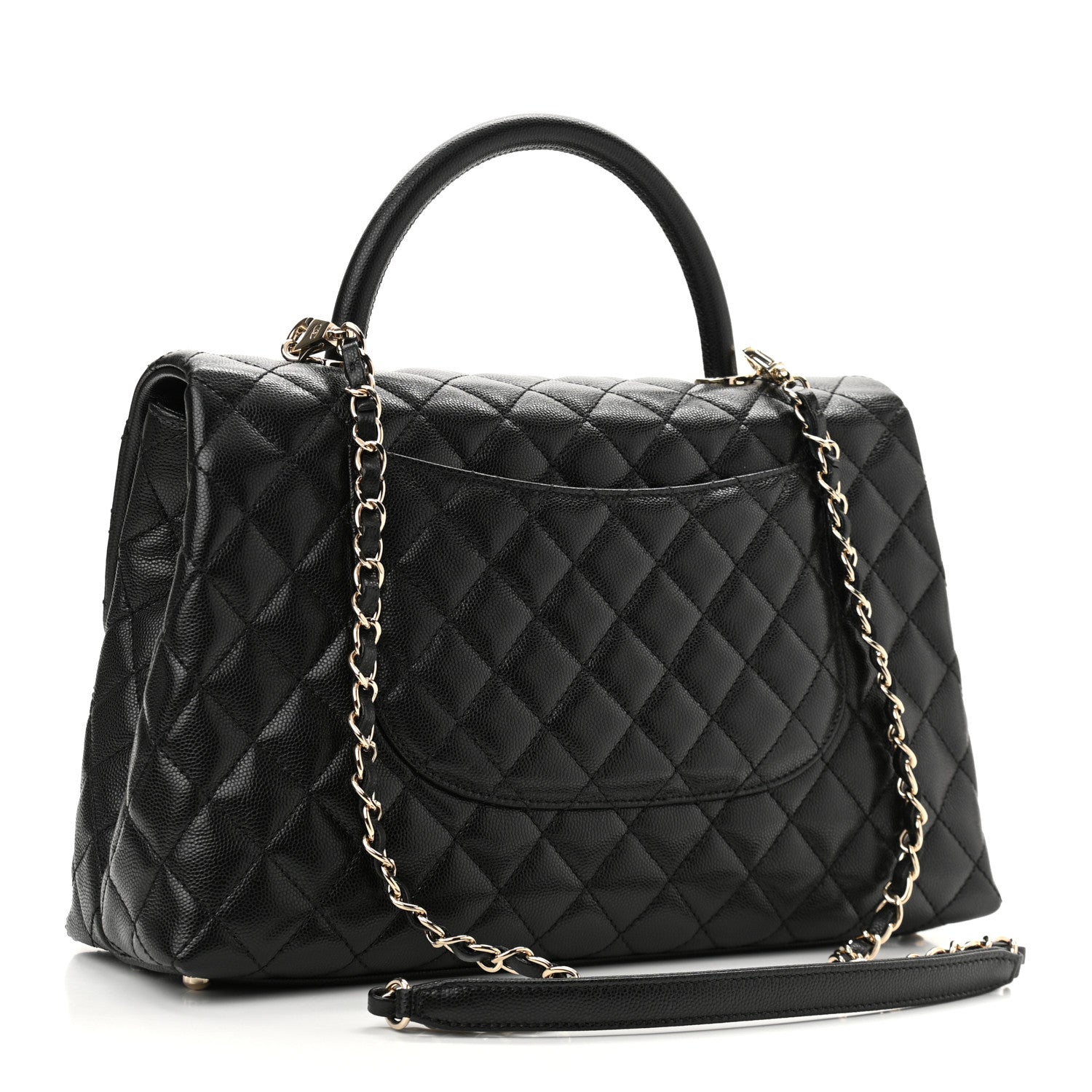 Chanel Caviar Quilted Medium Coco Handle Flap Black 2 of 8