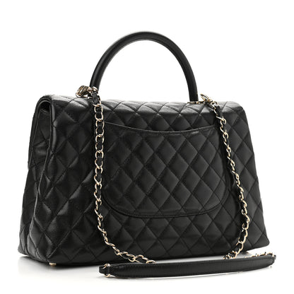 Chanel Caviar Quilted Medium Coco Handle Flap Black 2 of 8