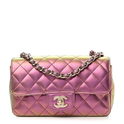 Chanel Iridescent Lambskin Quilted Mini Rectangular Flap Purple 1 of 9