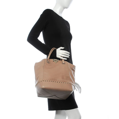 Valentino Garavani Calfskin Rockstud New Dome Bucket Tote Poudre 2 of 13