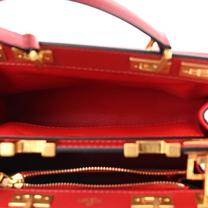 Valentino Garavani Grainy Calfskin Mini Rockstud Alcove Top-Handle Bag Rouge Pur 5 of 10