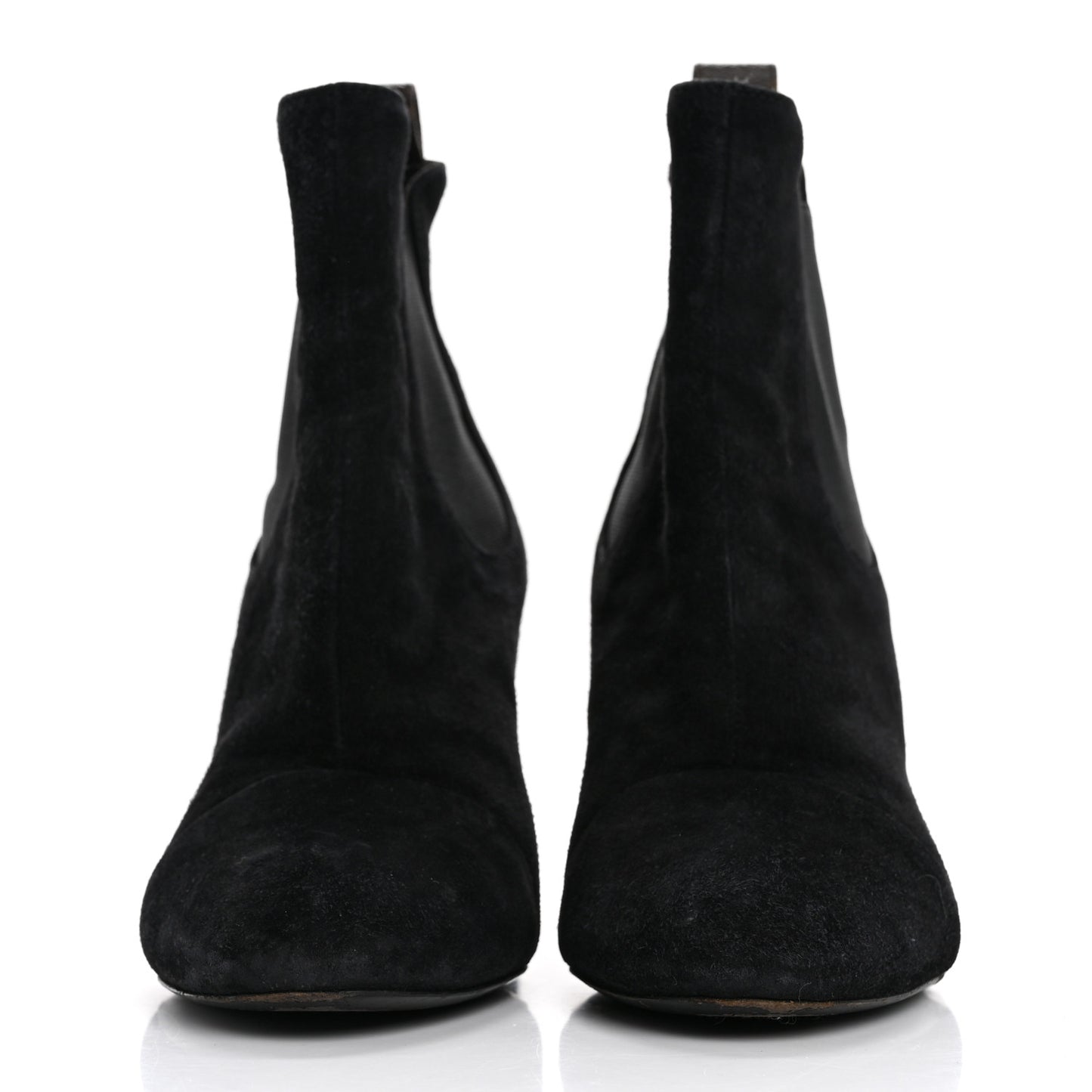 Suede Monogram Uniformes Cap Toe Chelsea 80mm Ankle Boots 37 Black