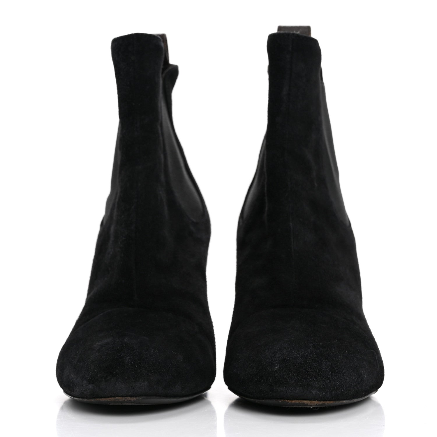 Louis Vuitton Suede Monogram Uniformes Cap Toe Chelsea 80mm Ankle Boots 37 Black 3 of 9