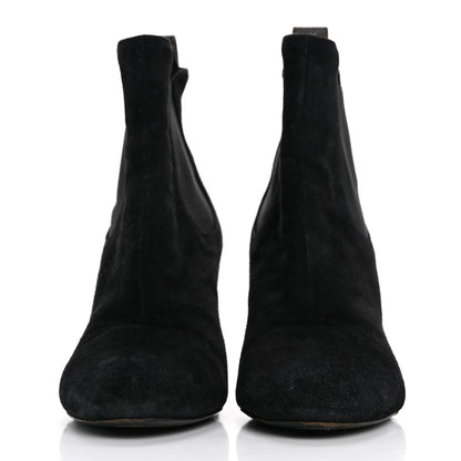 Louis Vuitton Suede Monogram Uniformes Cap Toe Chelsea 80mm Ankle Boots 37 Black 3 of 9
