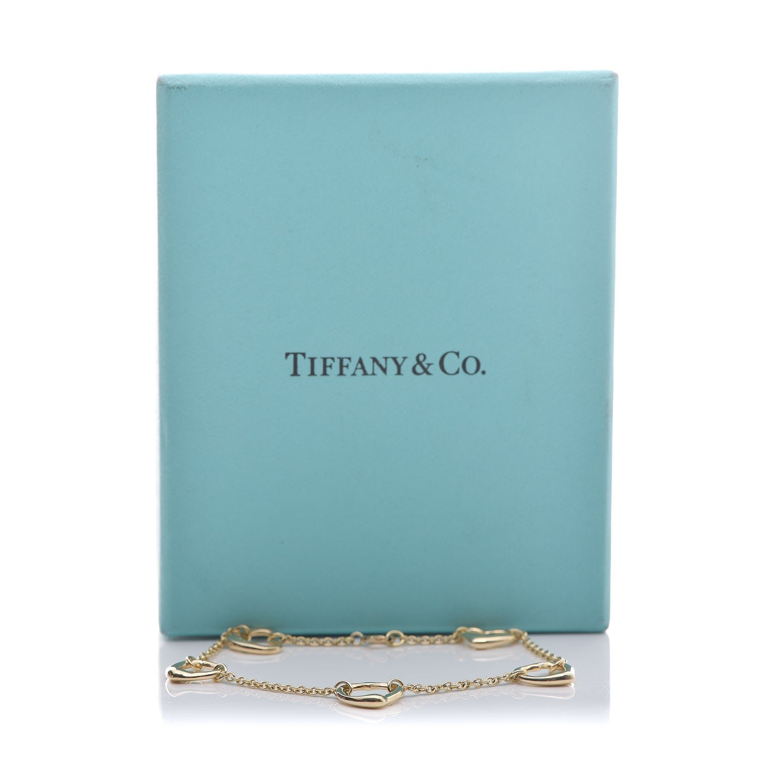 Tiffany 18K Yellow Gold Elsa Peretti 5 Open Heart Bracelet 6 of 6