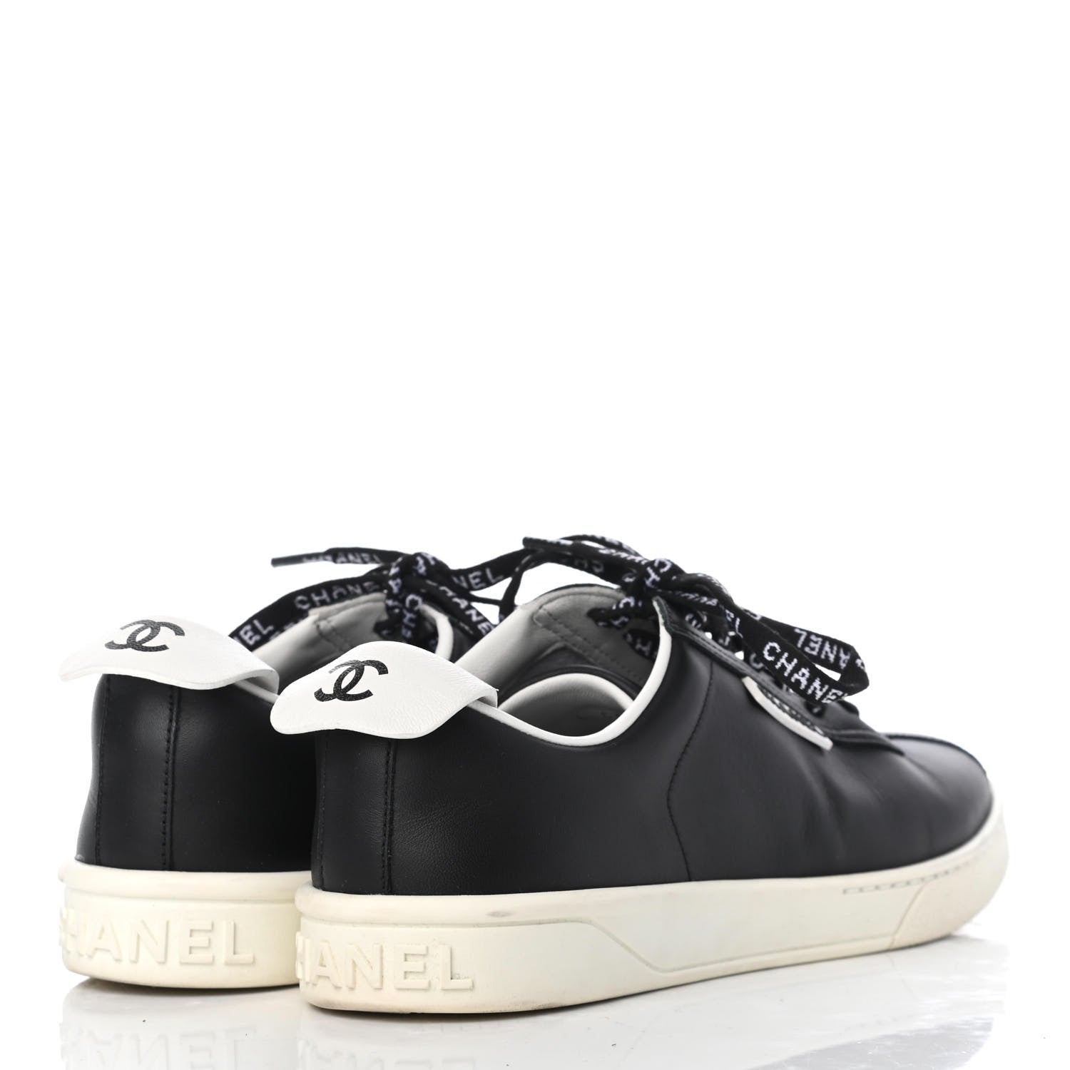 Chanel Calfskin CC Womens Sneakers 36.5 Black 5 of 18