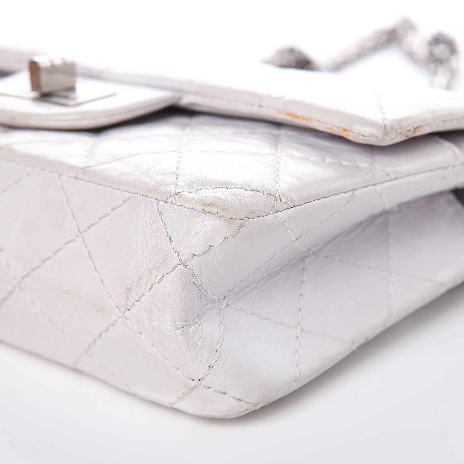 Chanel Aged Calfskin 50th Anniversary 2.55 Reissue 224 Flap White 9 of 18