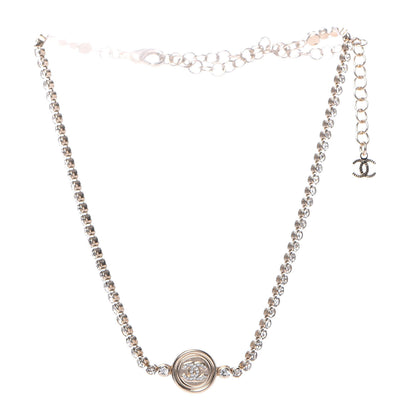 Chanel Crystal CC Chain Short Necklace Gold 3 of 6